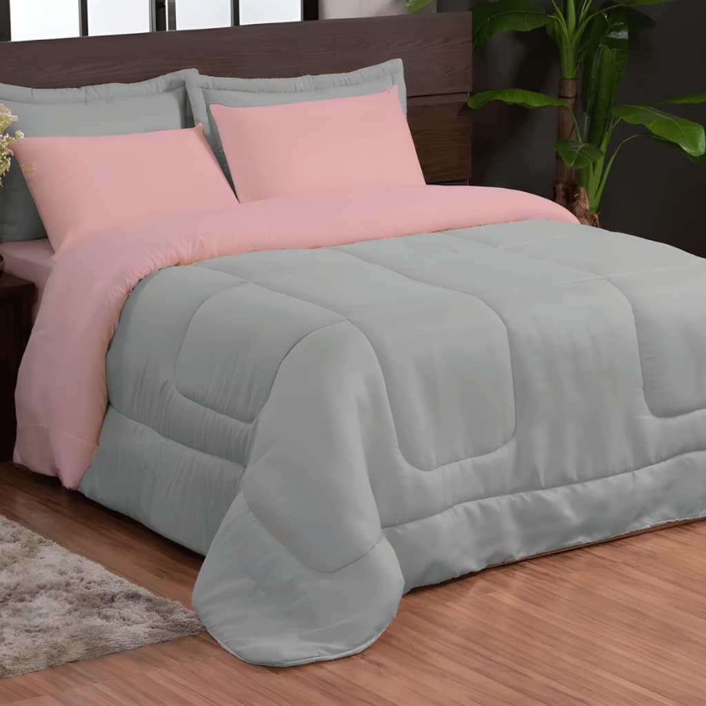 Jogo de Cama 3 Pçs Edredom c/ 2 Porta-Travesseiros Várias Cores Casal ou Queen