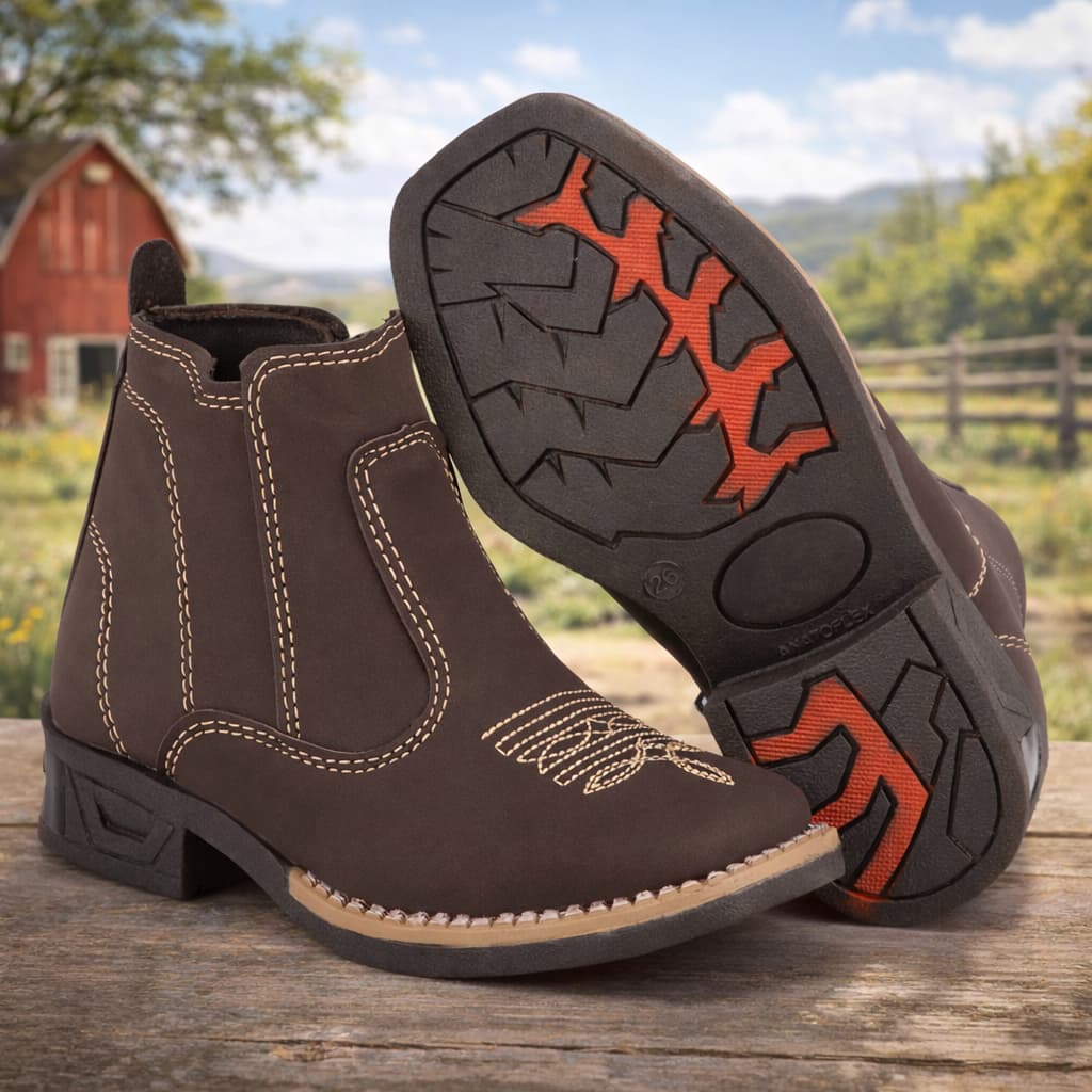 Botina Infantil Country Confortável para Crianças Com Pisca Pisca Na Sola Super Divertida