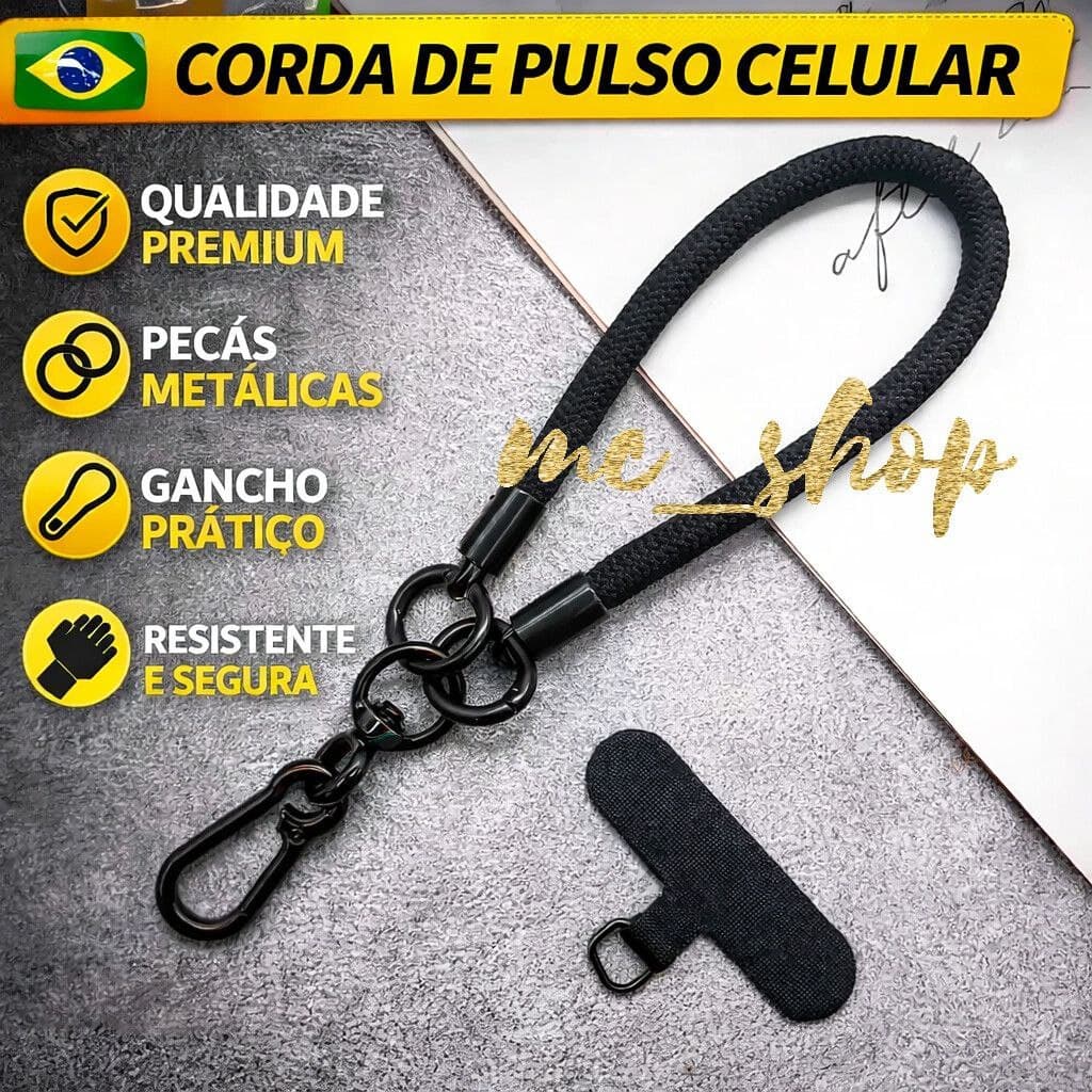 Pulseira Corda Alça de Pulso para Celular Resistente – Gancho Metálico
