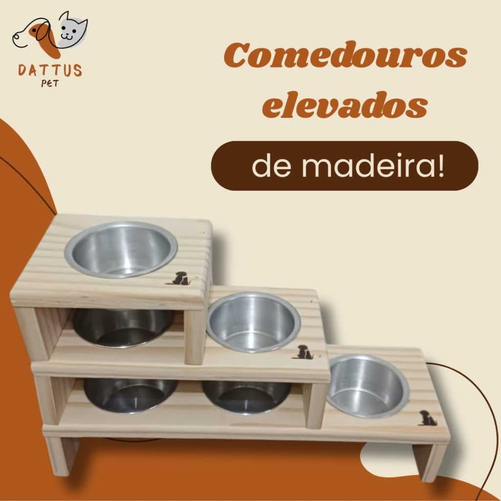 Comedouro e bebedouro de Pinus para cães e gatos