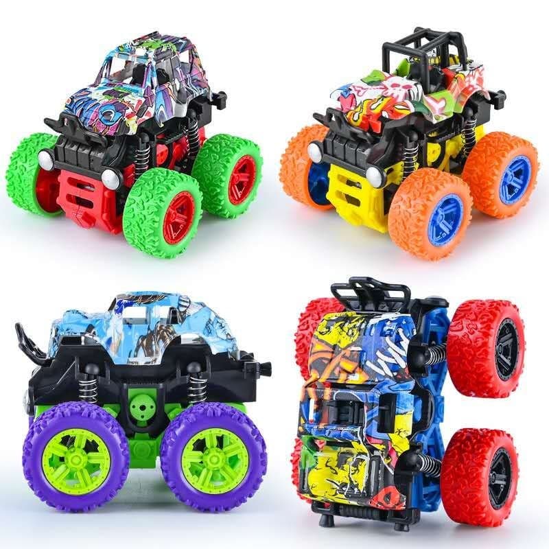 Carrinhos Brinquedo Fricção Monster Truck Pick up Giratório Coloridos giro cambalhota 360º