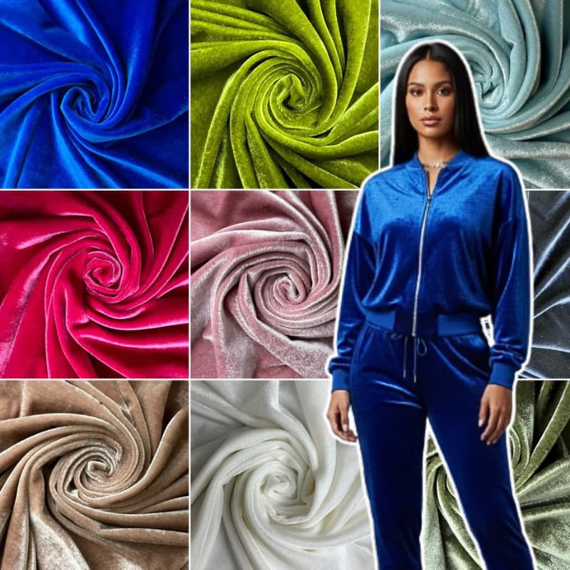 Tecido Veludo Cristal Malha 1,60m Poliéster Elastano Brilho Macio Encorpado para Confecçao Decoraçao