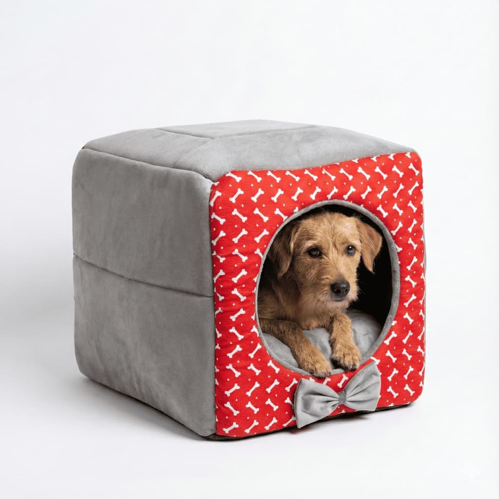 Cama Toca Iglu 3 em 1 para Cachorro e Gato Tamanho P M G