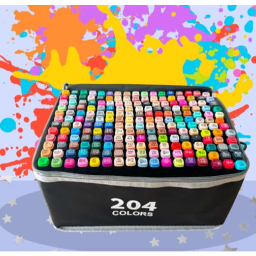 100~204 cores  dake Caneta Marcadora De Cabeça Dupla Conjunto De Canetas De Aquarela Especial Para Crianças