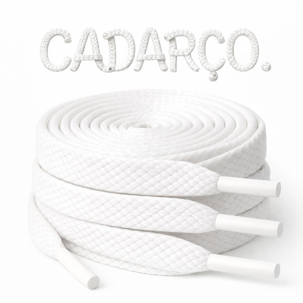 Cadarço 120cm Chato Achatado Algodão 8mm -Casual reforçado - para tenis premium - ENVIO NO MESMO DIA