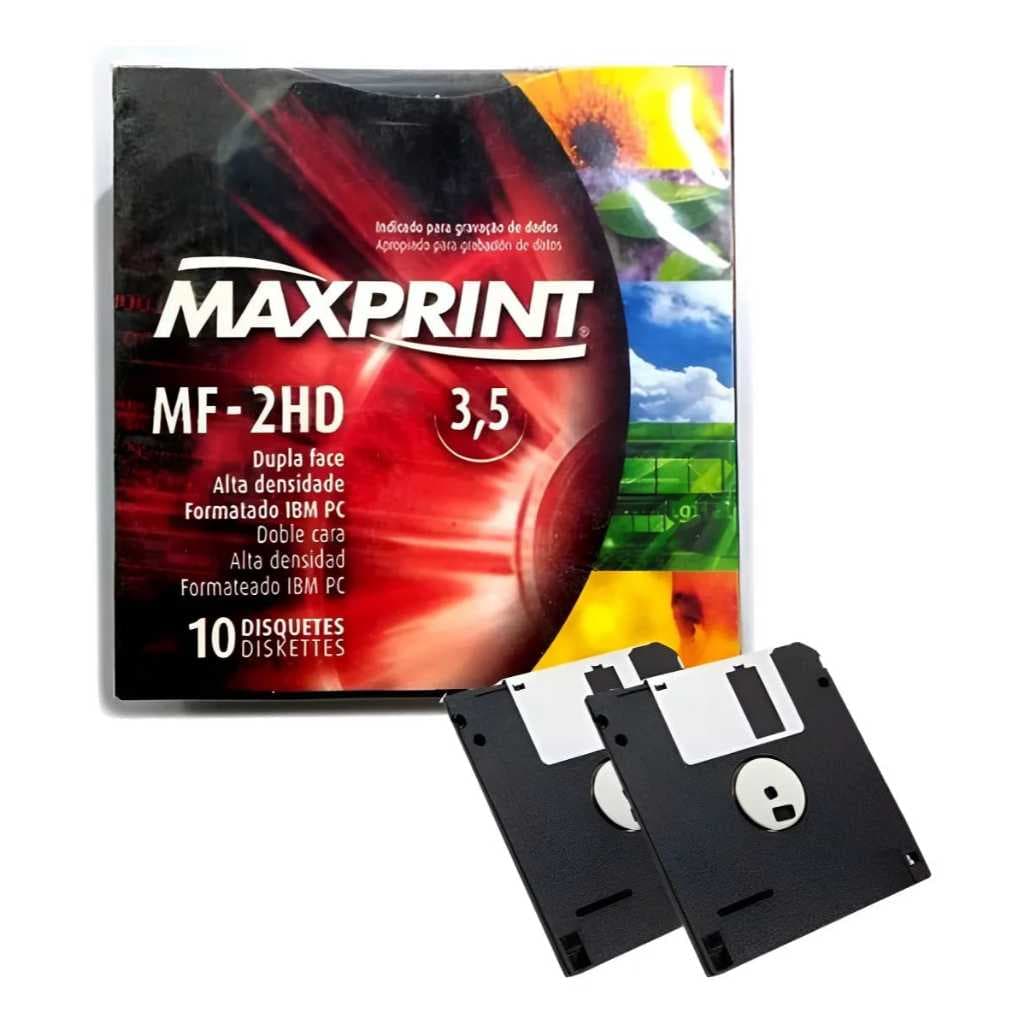 Disquete Maxprint 2hd 3.5 Cx. Com 10 Unidades