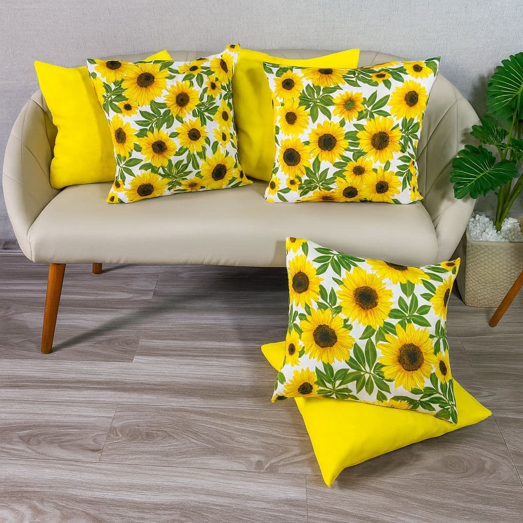 KIT c\ 6 ALMOFADAS CHEIAS PARA QUARTO SALA OU SOFÁ 45x45cm CAPAS COM ZÍPER