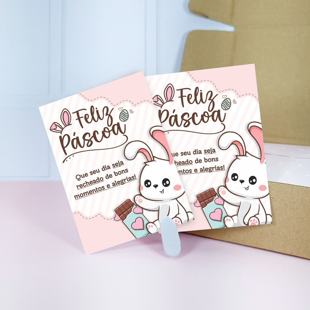 50/100uni folhetos de Páscoa 7x10cm Coelho Fofinho - Pronta Entrega