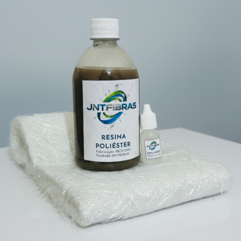 Kit Reparo Manta de vidro 1kg Fibra de Vidro + 1kg Resina + 12g Catalisador