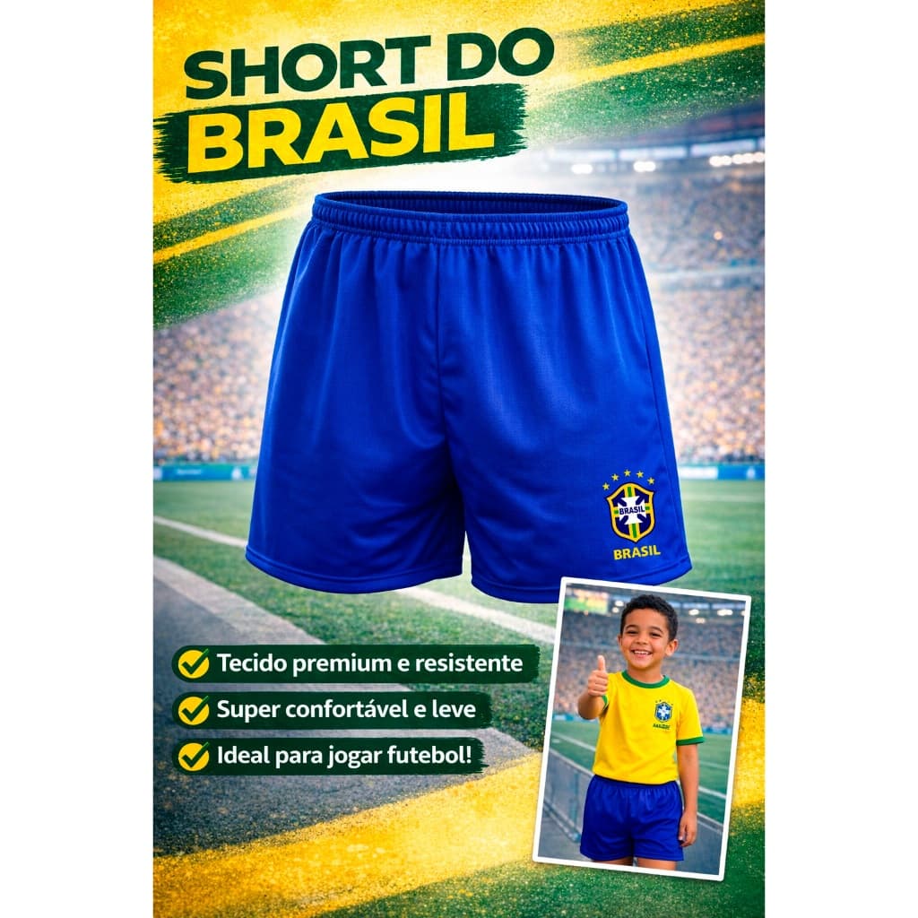 Shorts do Brasil Helanca Esportiva Infantil