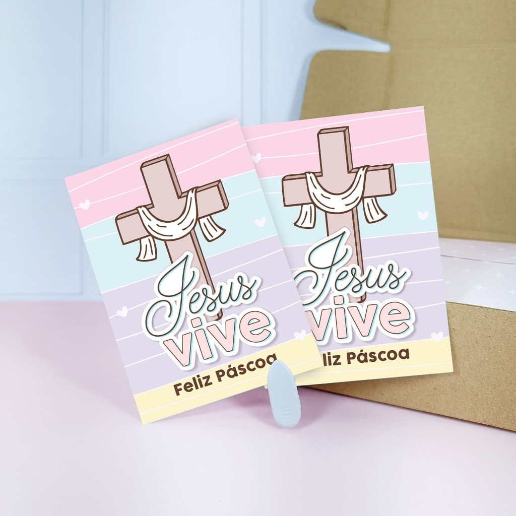 50/100uni folhetos de Páscoa 7x10cm Páscoa Jesus - Pronta Entrega