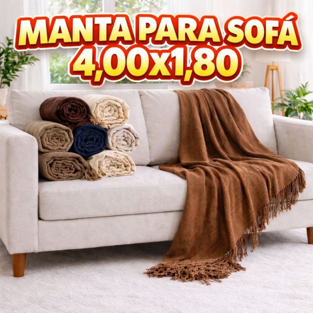 Manta Para Sofá 4,00x180 Tipo Capa De Sofá Luxo King Decoração