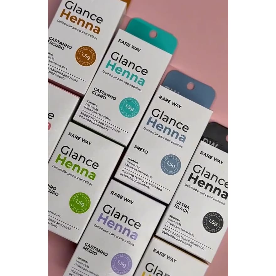 Henna Glance Mini 1,5g  Para Sobrancelha Rareway 100% Natural Escolha a Cor