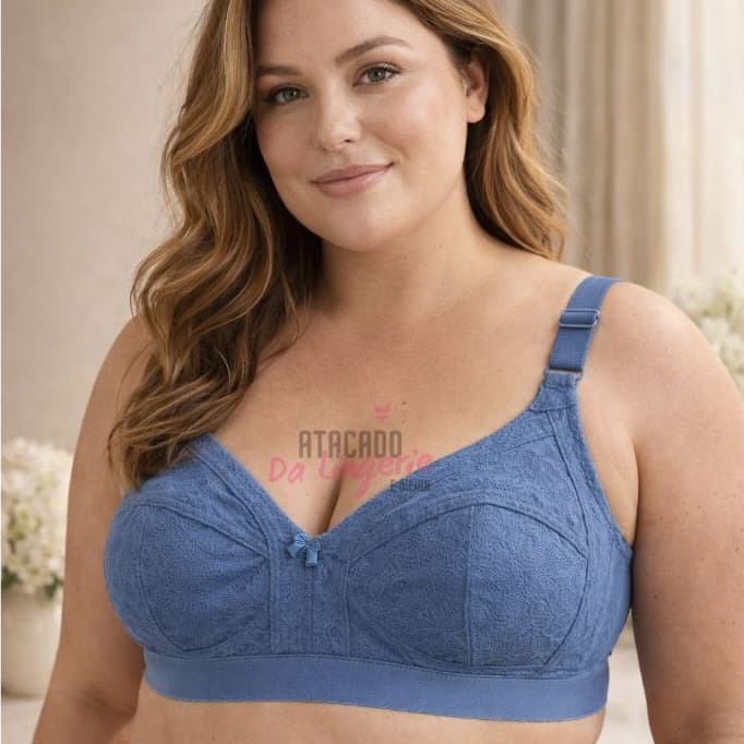 Sutiã Plus Size Reforçado Rendado Com Pala Firme Alta Sustentação e Conforto Moda Lingerie Feminina