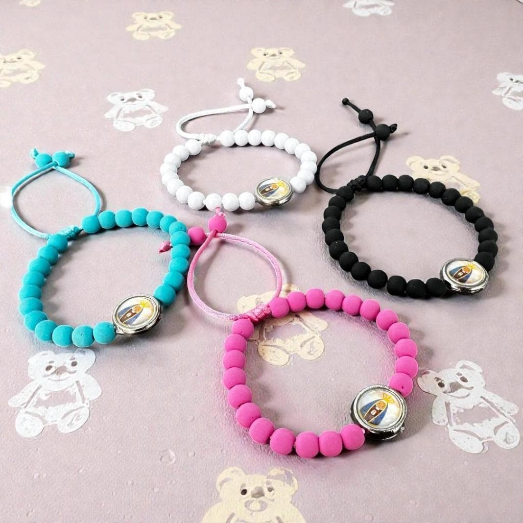 Pulseira Infantil Emborrachada Nossa Senhora Aparecida Baby Regulável