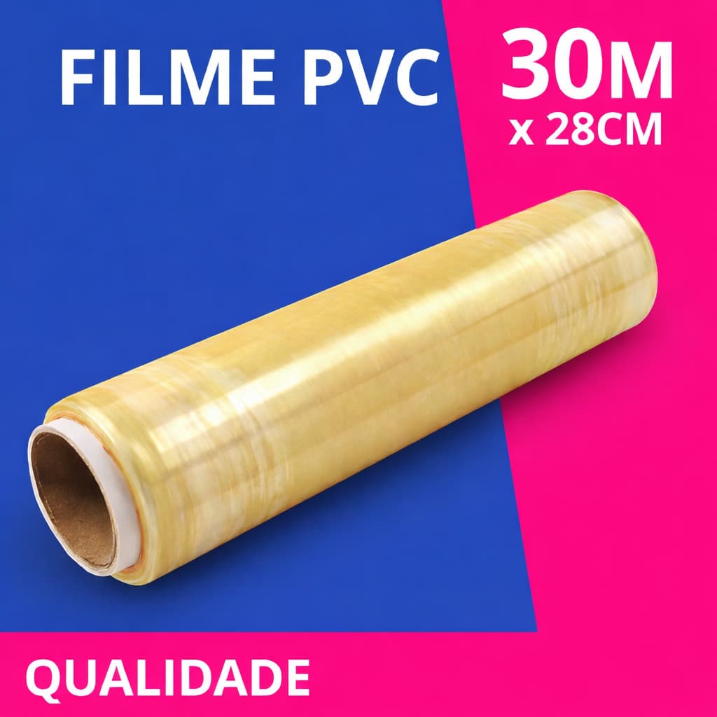 Rolo Bobina Plastico De Filme Pvc 28cm X 30 Metros