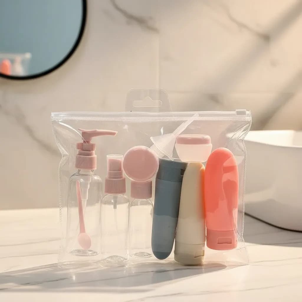 Kit 11 Frascos para Viagem Shampoo Creme Sabonete Cuidados Pessoais Cosméticos Viagem