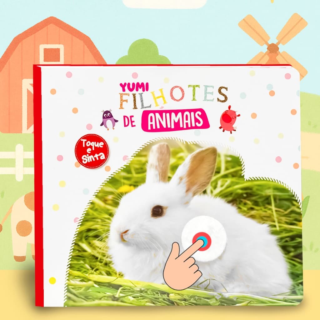 Livro Infantil Toque e Sinta Educativo Sensorial | Filhotes de Animais Com Texturas e Imagens Realistas