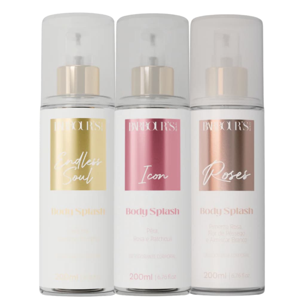 Kit 3 Body Splash Icon Endless Soul  Roses 200ml Barbours