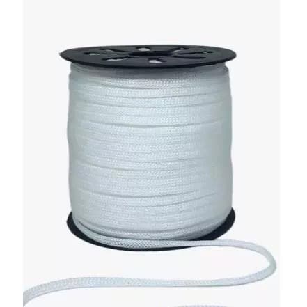 Cordão Fio Náutico 5mm Branco 100m Poliéster para Artesanato e Macramê Alta Qualidade