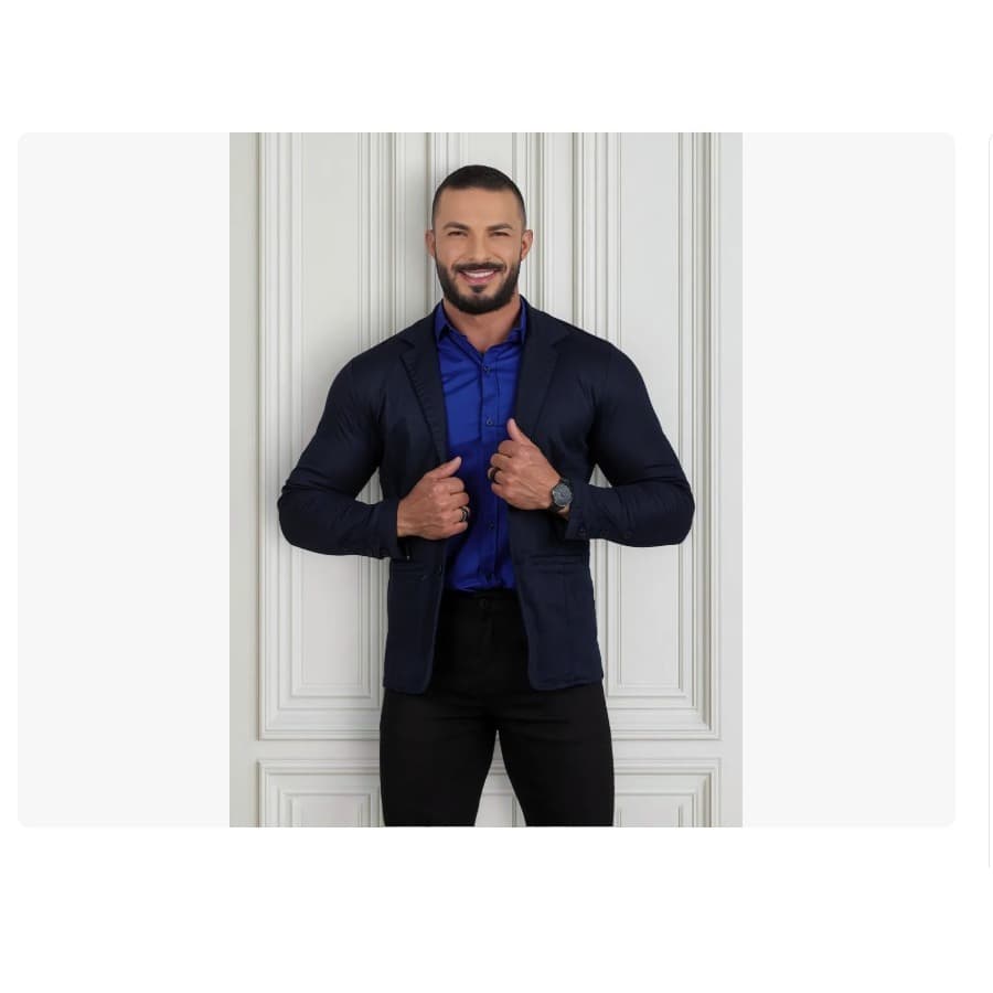BLAZER SLIM SPORT MASCULINO SARJA COM ELASTANO