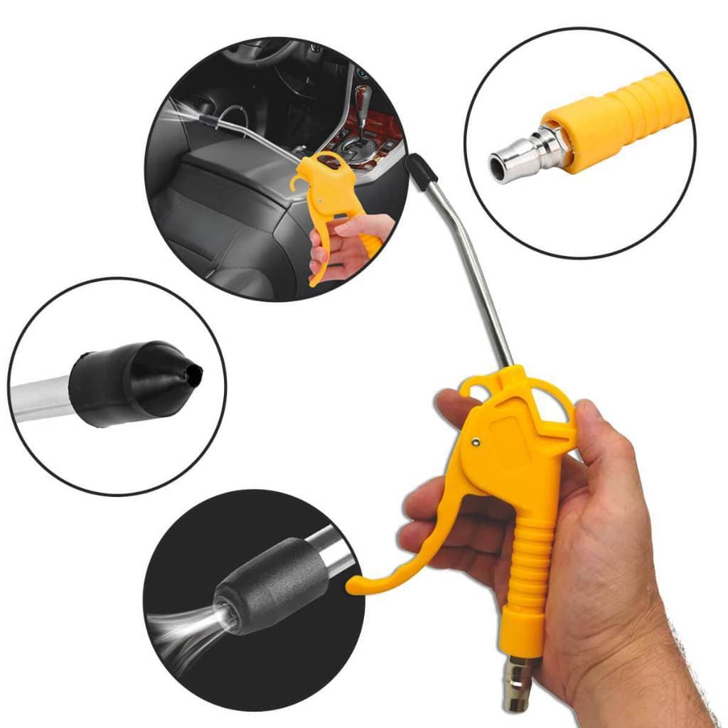 Pistola Bico Ar Comprimido Longo Limpeza 1/4 Engate Rápido