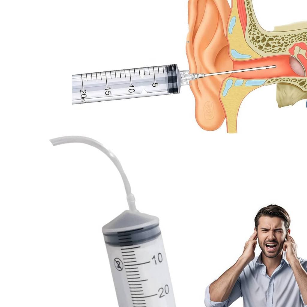 Seringa Adaptada para Lavagem de Ouvido 60mL Lavagem de Orelha