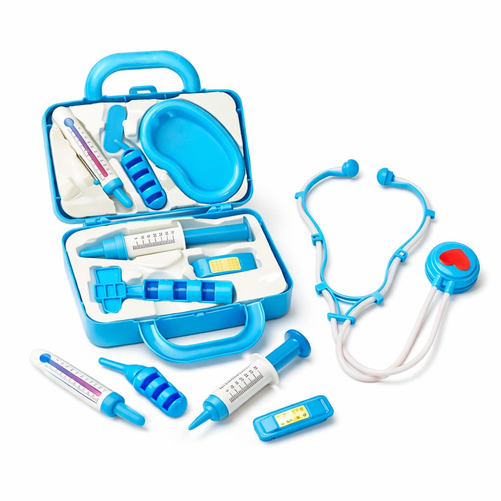 Brinquedo Maleta Mini Doutor Doutora Médico Enfermeiro Infantil Para Criança Promoção Azul Menino