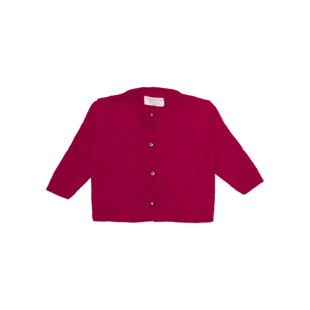 Casaquinho Básico Maquinetado Tricot Viscose Vermelho - Mini & Co.