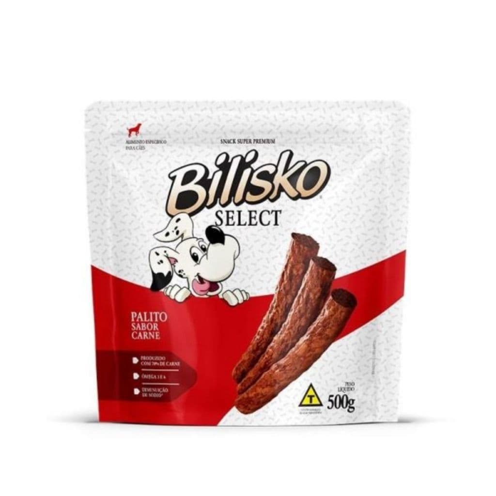 Petisco Bilisko Bifinho Roliço Palito de Carne para Cachorros 500g Unidade