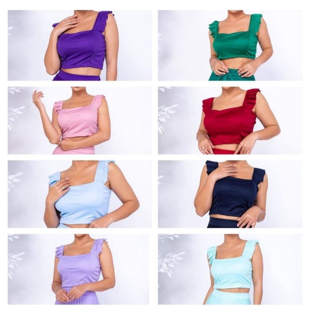 kIT CROPPED LISO BABADO MODA VERÃO