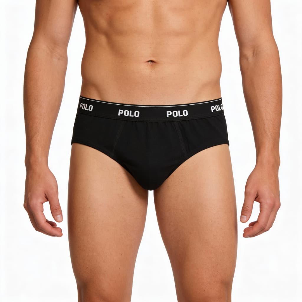 Kit 3 Cueca Slip Polo Star Cotton 100% Algodão Masculina Adulto Básica Simples Toque Suave