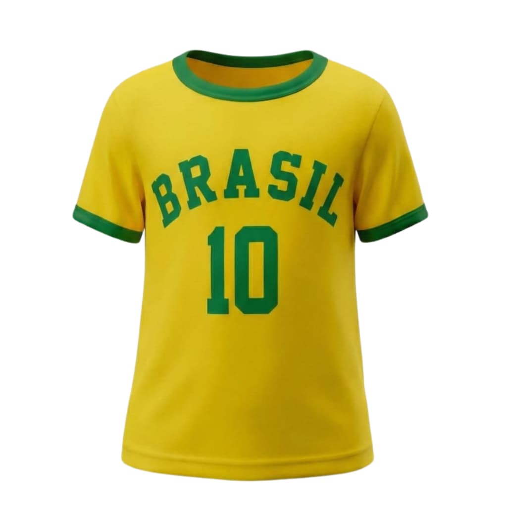 Camisa Do Brasil Infantil Unissex Copa Do Mundo 1 A 8 Anos