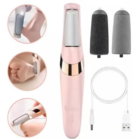 Lixador de Pé Elétrico - Esfoliador Tira Calos Pedicure Portátil Marisa Lixa Elimina Calo Portátil Usb Pilha