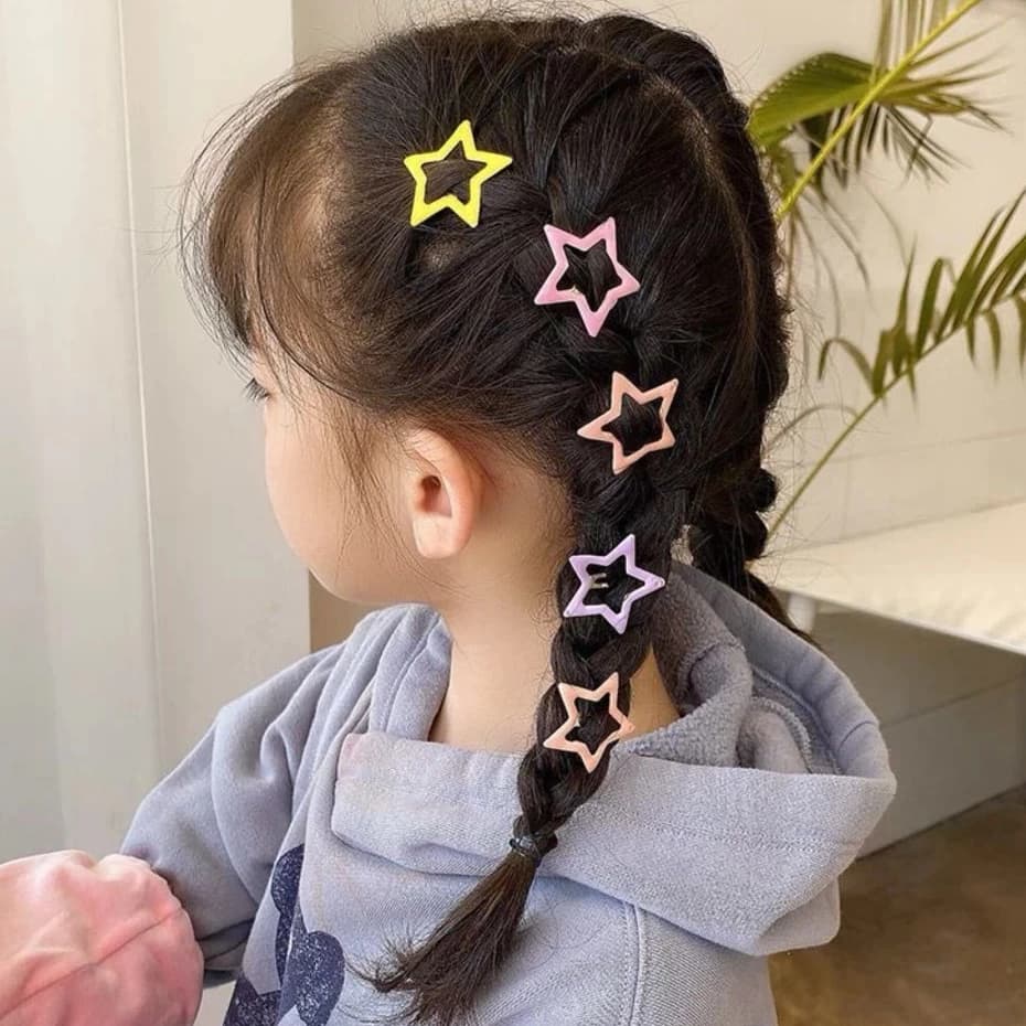 50 Unidades Presilha Tique-Taque Infantil e Meninas Estrela Colorida Acessório de Cabelo