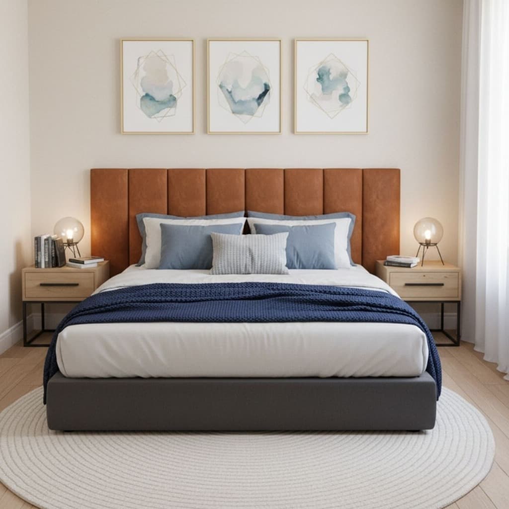 Kit Cabeceira de Cama Box Estofada Modular 45x20cm Decoração Para Quarto