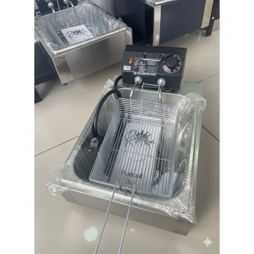 Fritadeira Elétrica Profissional 1 Cuba 5 Litros 3000W em Aço Inox