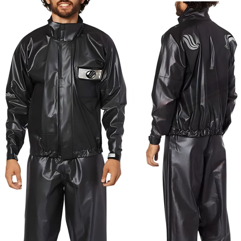 Capa De Chuva Moto Alba Europa Original-pronta Entrega Pvc Original Preta