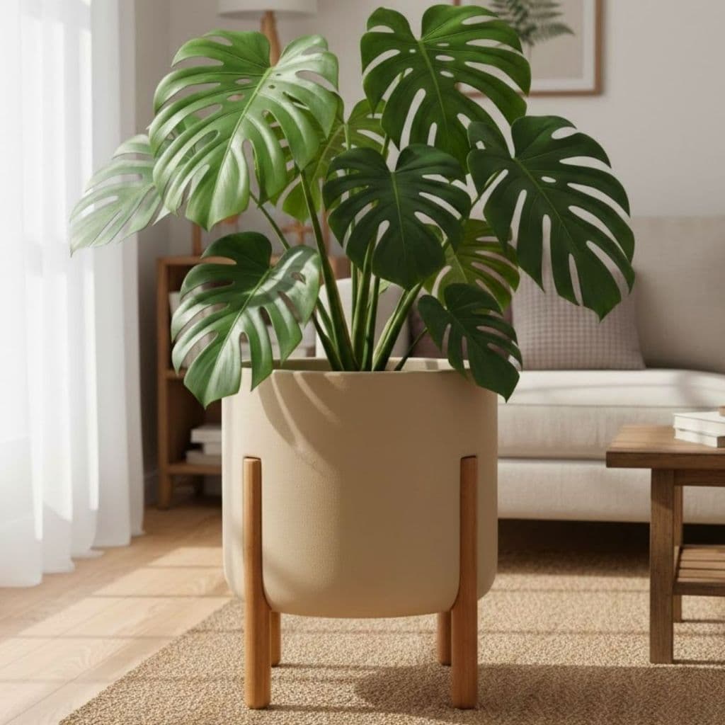 Vaso Para Plantas Com Suporte De Madeira Decoração Casa Sala