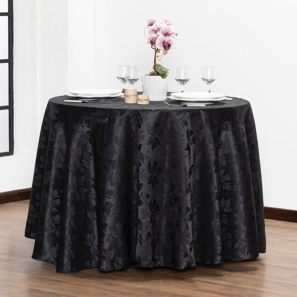 Toalha de Mesa Jacquard 4, 6, 8, 10, 12 Lugares REDONDA Tecido Elegante Para Cozinha, Sala, Festas, Buffet