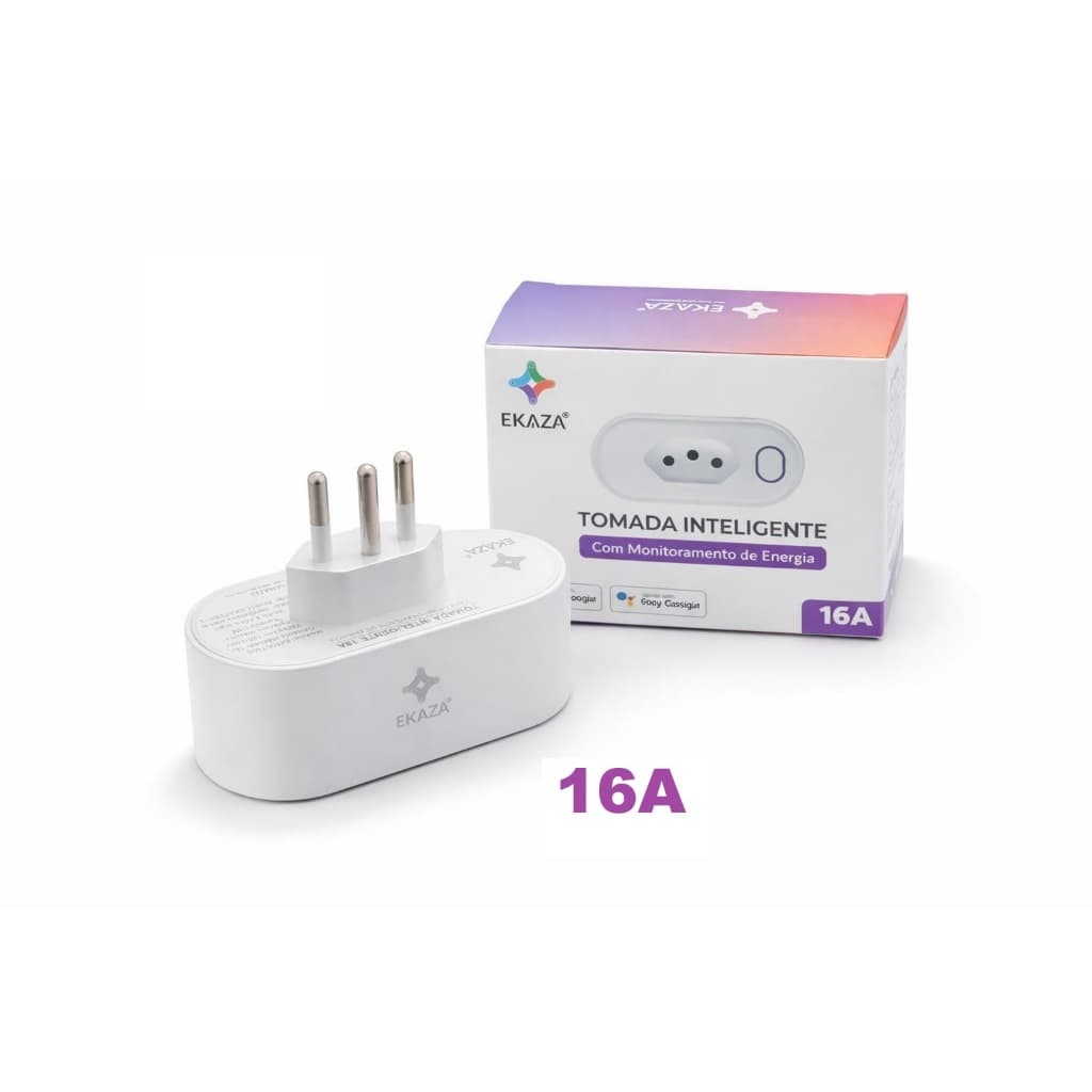 Tomada Inteligente Wifi 16A Ekaza Com Medidor de Consumo Monitoramento de Energia