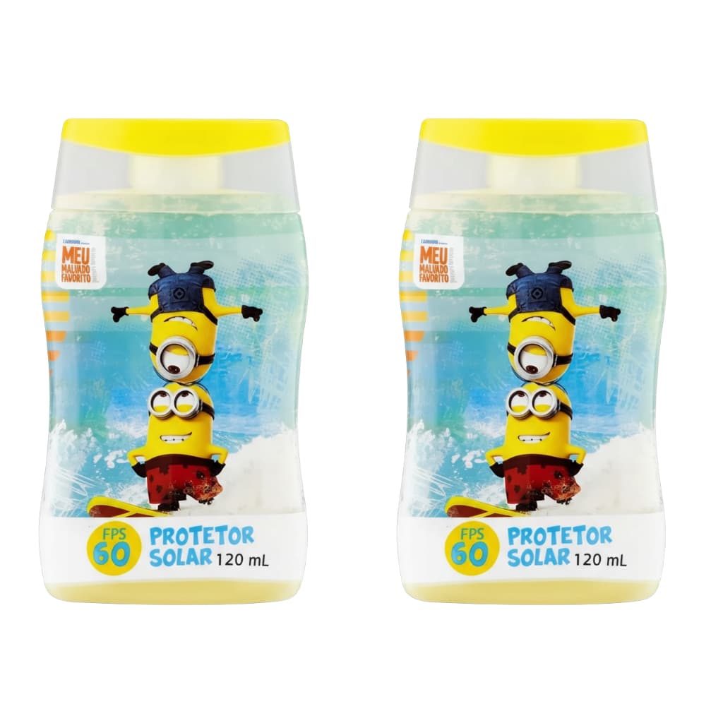 Kit 2 Protetor Solar Minions para Crianças e Família FPS 60 120ml - Nutriex