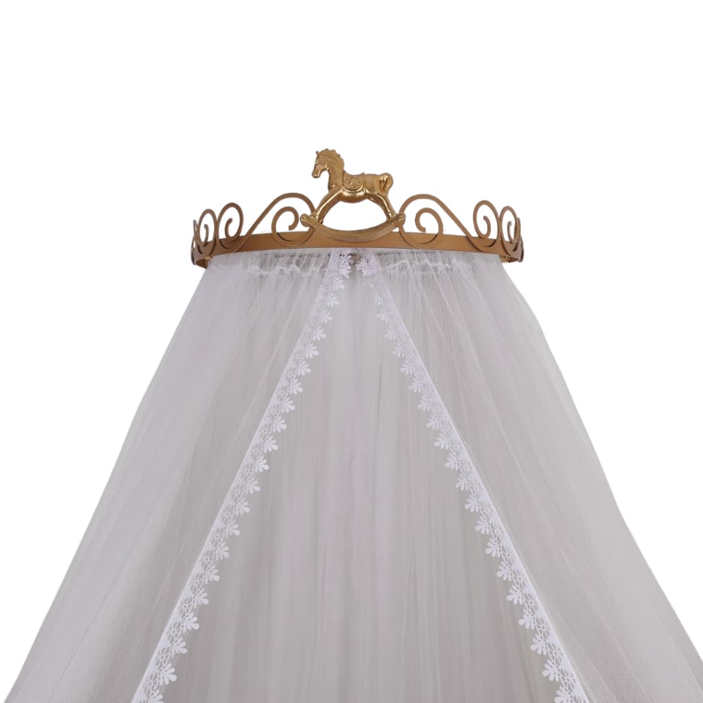 Dossel cavalo arabesco com mosquiteiro tule para berço
