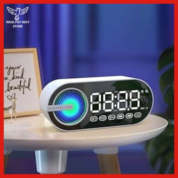Rádio Retro Com Relógio Despertador Exibição De Hora Bluetooth Portátil Espelho USB