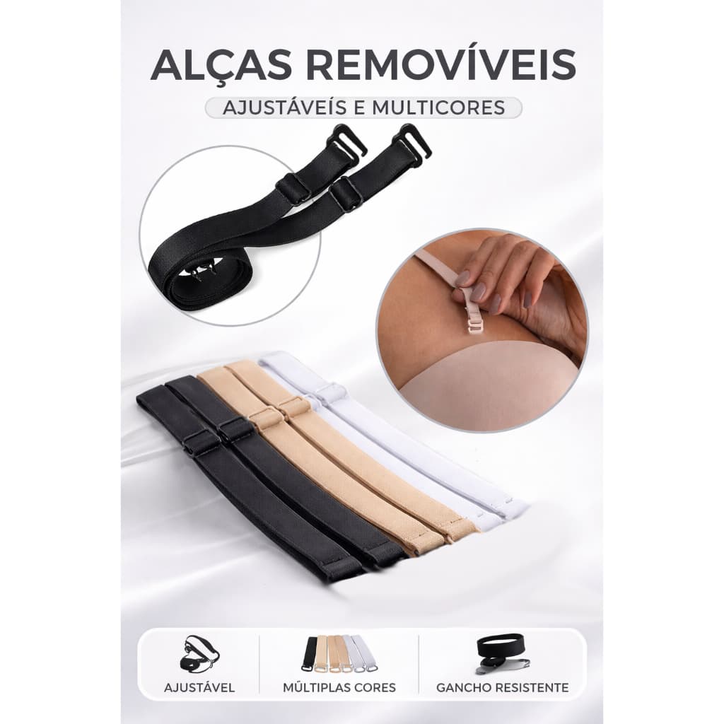 Kit com 3 pares de Alça removível para sutiã