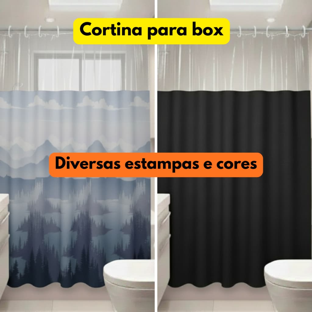 Cortina De Box Banheiro Resistente Estampadas Lisas Cortina De Banheiro Pvc Antimofo Forte Impermeável