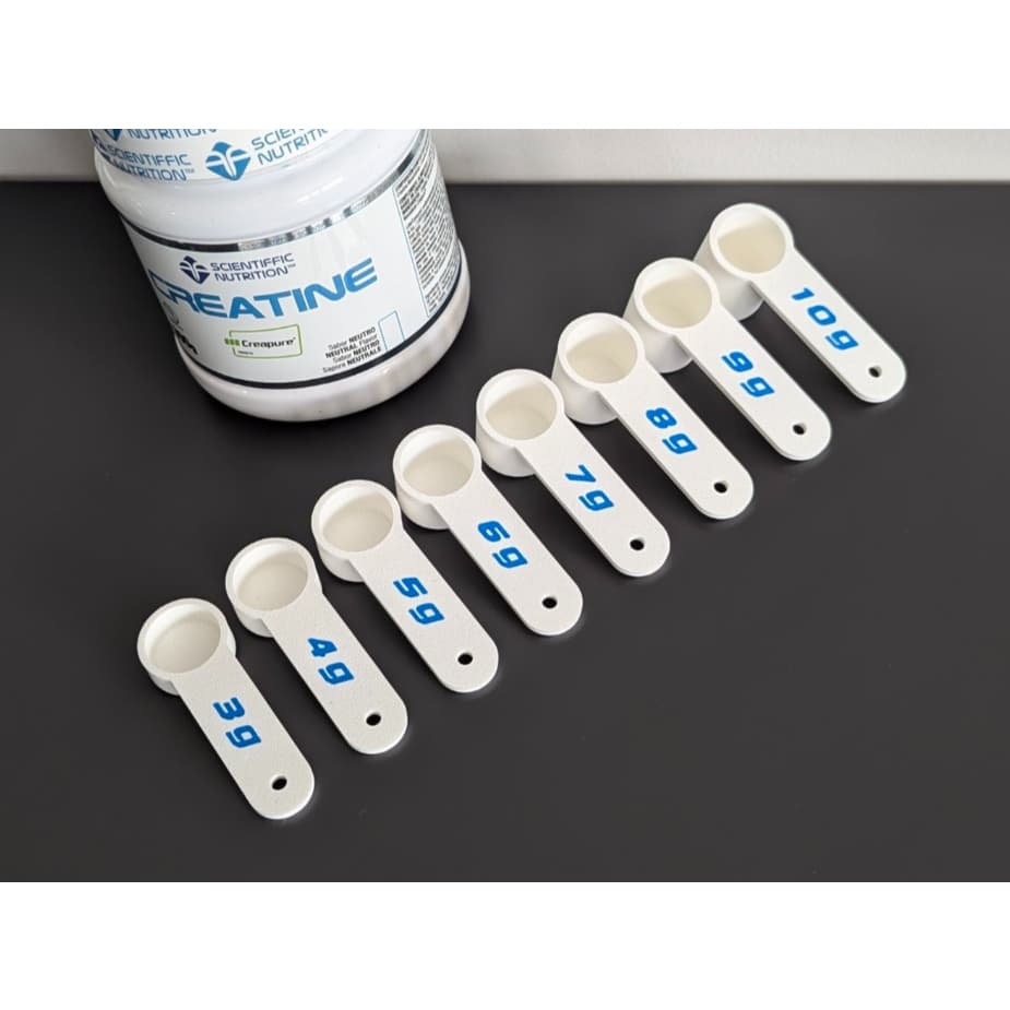 Kit 4 Colheres Medidoras de Creatina e Suplementos 3g a 6g - Dosador Scoop Academia Fitness