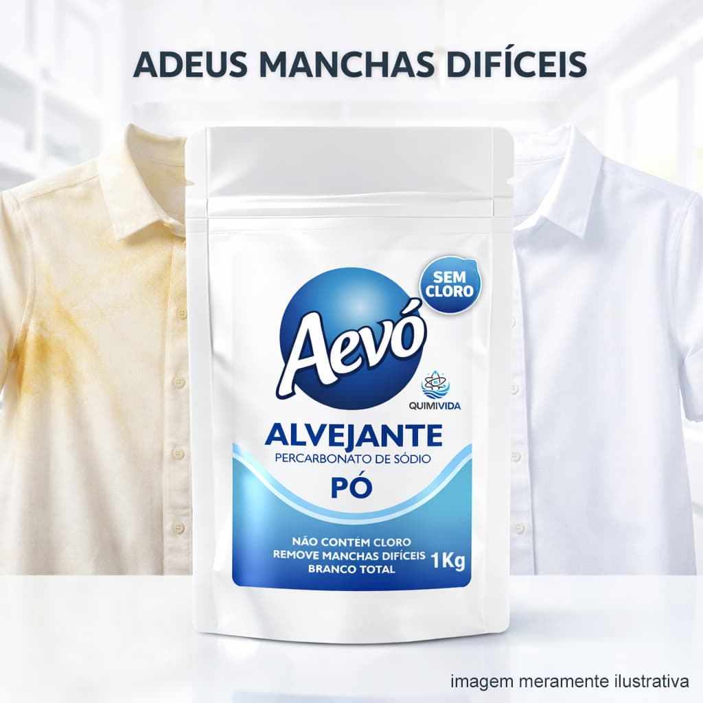 Percarbonato de sódio para limpeza em geral, clareador de roupas - 1kg - Aevó