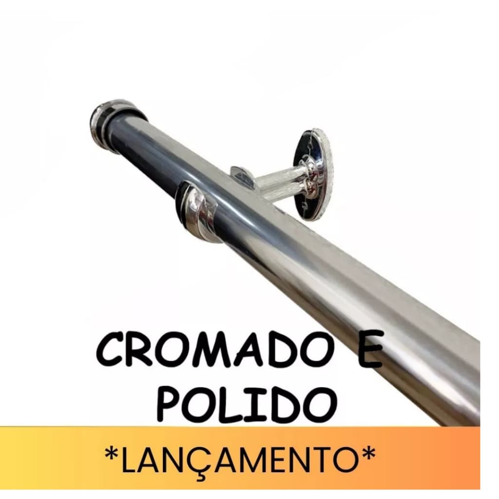 Kit Varão Para Cortinas até 4,00 Metros - 28mm (Grosso) Alumínio não enferruja