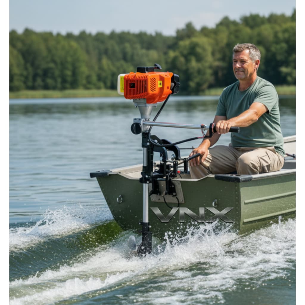 Motor de popa 65cc para barco de pesca bote caiaque Embarcação até 5 metros Leve Compacto e Potente